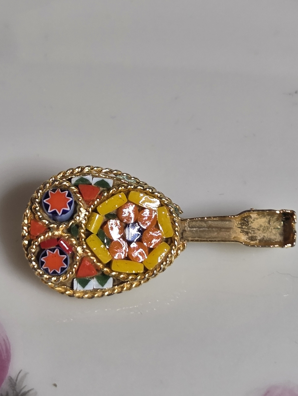 Micromosaic Mandolin Brooch